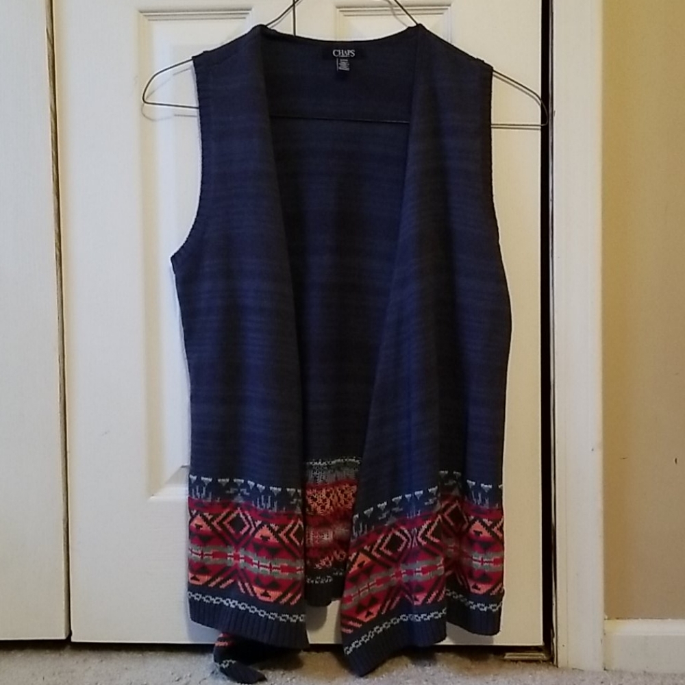 Chaps cardigan vest